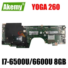 For Lenovo YOGA 260 Laptop motherboard LA-C582P with I7-6500U/6600U 8GB-RAM original mainboard 100% Fully Tested