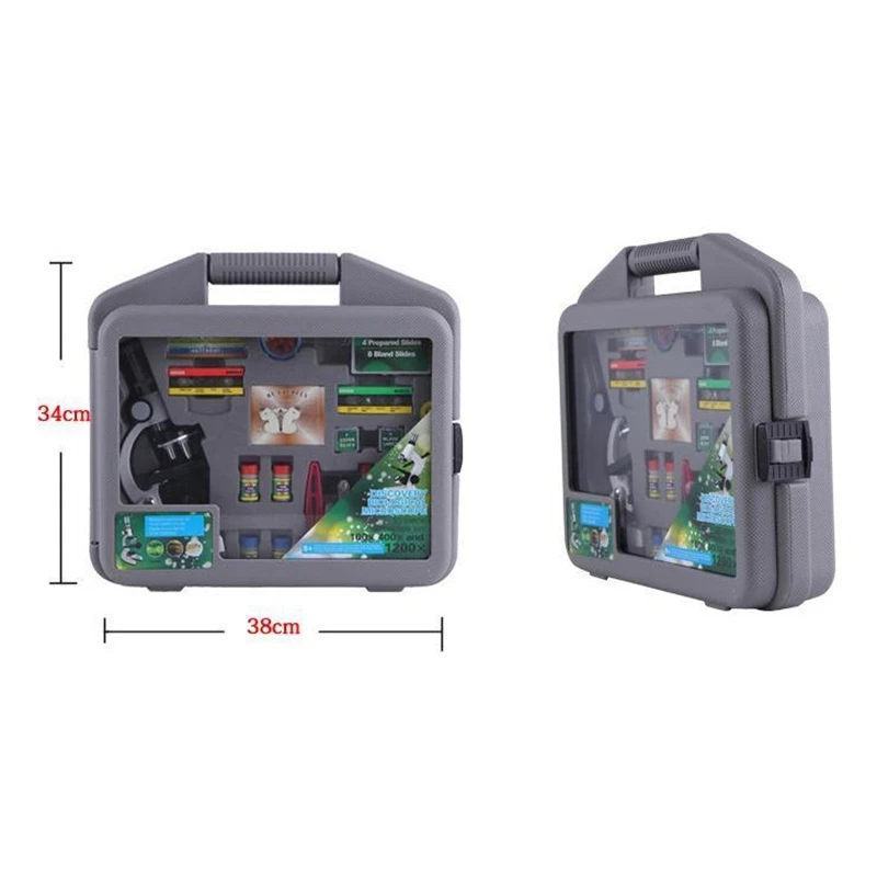 

100X-1200X Metal Optical Monocular Biological Microscope Kids Educational Toy