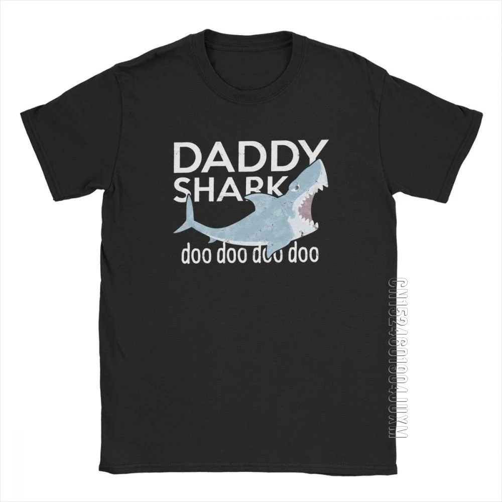 

Vintage Daddy Shark Doo Doo T Shirt Men's Happy Fathers Day Dad Gifts Oversize Clothing Funny T-Shirt Crew Neck 100% Cotton Tees