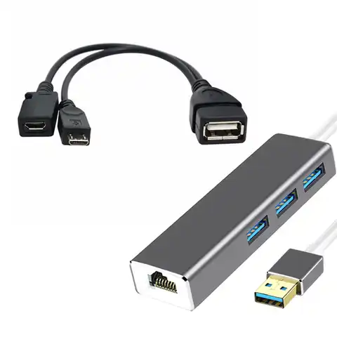 Адаптер локальной сети 3usb-хаб LAN + OTG USB кабель для Fire Stick 2-го поколения или Fire TV 3 TV Stick 1080P (full-hd) в комплект не входит