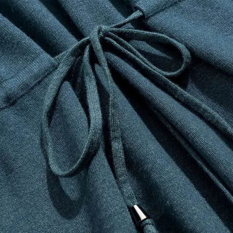 

Women turtleneck loose long Sweater dress robe Knitted Sweaters autumn winter Drawstring dress Female oversize maxi dress 2020