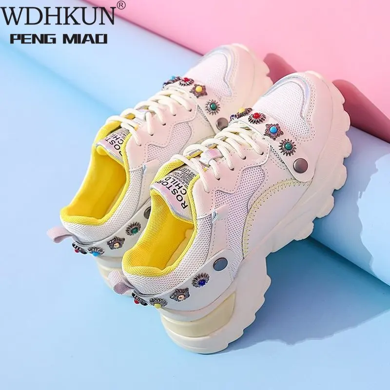 

2020 Spring Autumn Women Casual Shoes Comfortable Platform Woman Sneakers Ladies Trainers Chaussure Femme Tenis Feminino 8CM