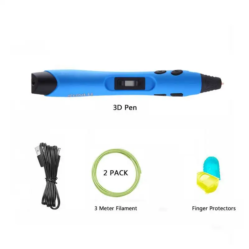 SL-300A-Blue SUNLU 3D Ручка SL-300A поддержка ABS/PLA/PCL нити 1,75 мм детские ручки для рисования Регулируемая температура волшебная ручка - Цвет: SL-300A-Blue