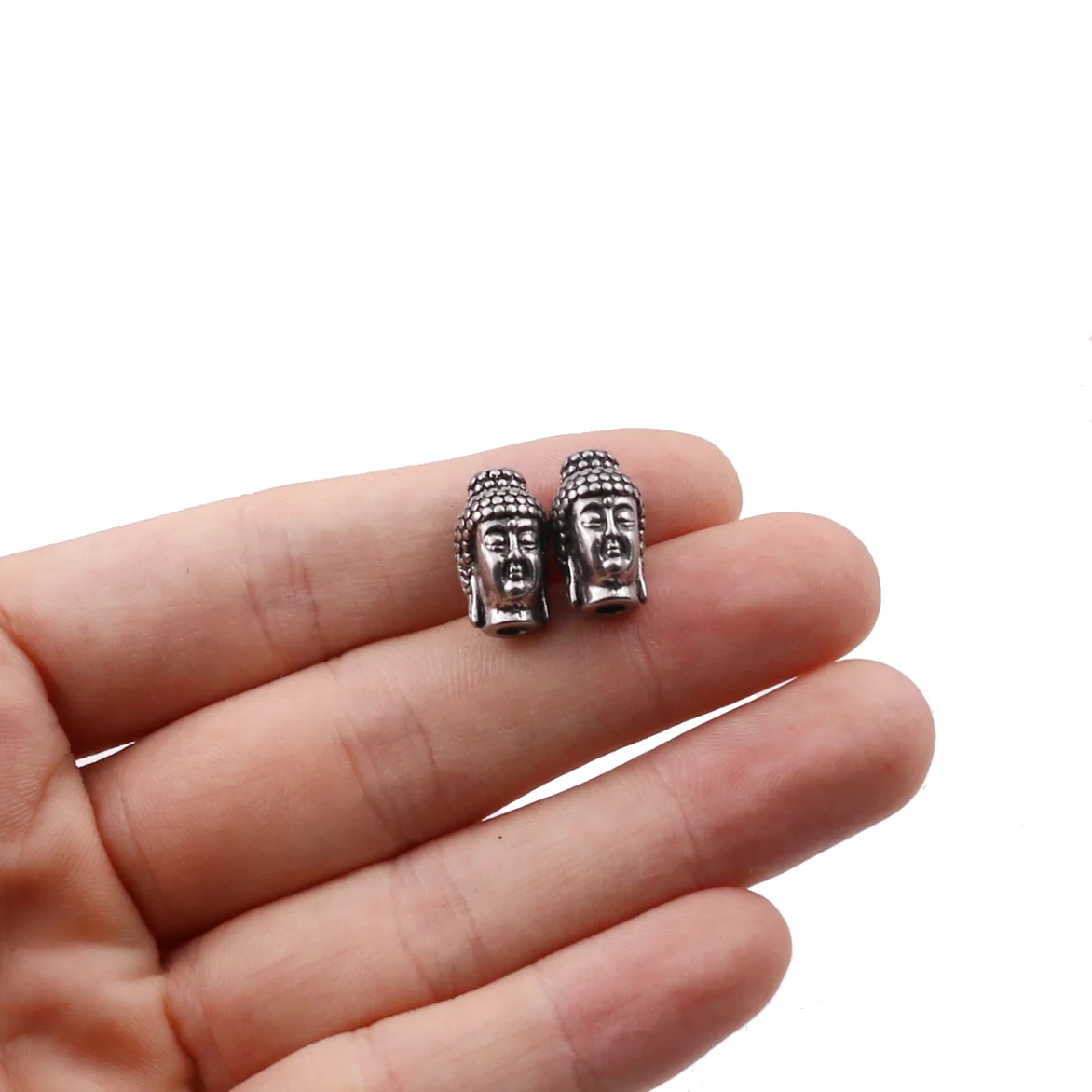 1 шт./лот 2 мм кольцо из нержавеющей стали с подвеской в виде головы Будды для