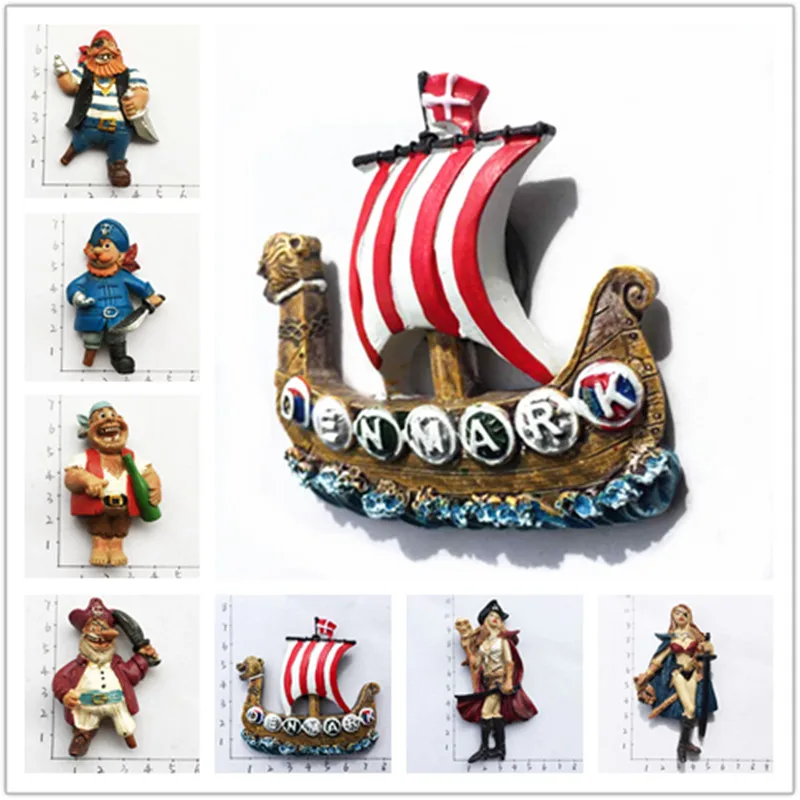 Европа Норвегия Дания 3D Пираты викингов магниты на холодильник сувениры
