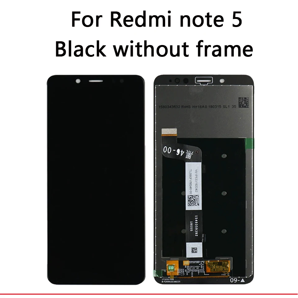 Black without frame Дисплей 5,9" pantalla xiaomi redmi note 5 для мобильного телефона lcd s с рамкой note 5 pro lcd 10-Запасные части для сенсорного экрана - Цвет: Black without frame