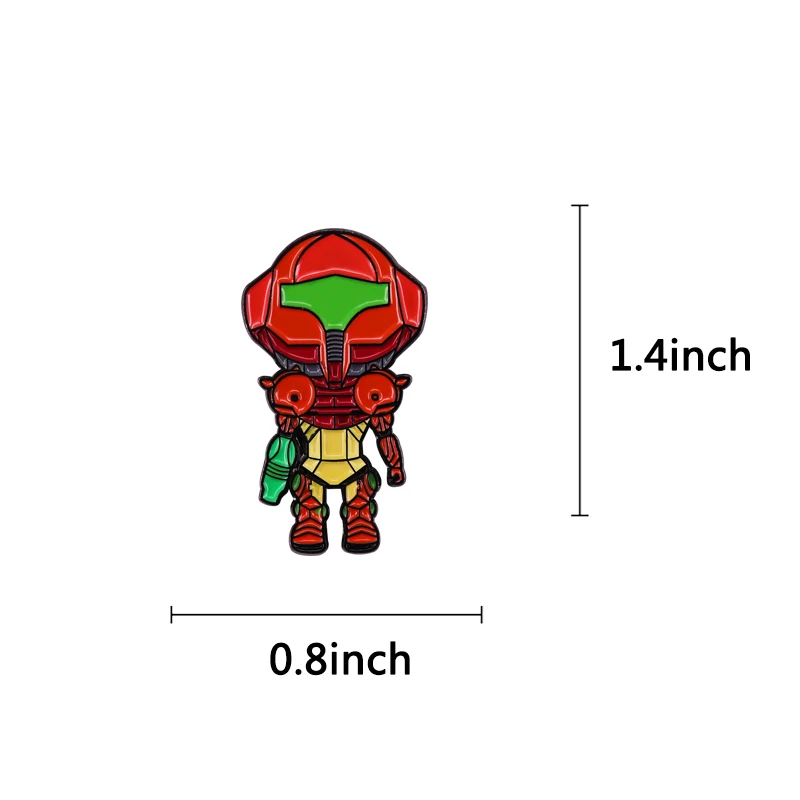 Эмалированная брошь Samus Aran Metroid в виде робота из аниме-игры | Украшения и