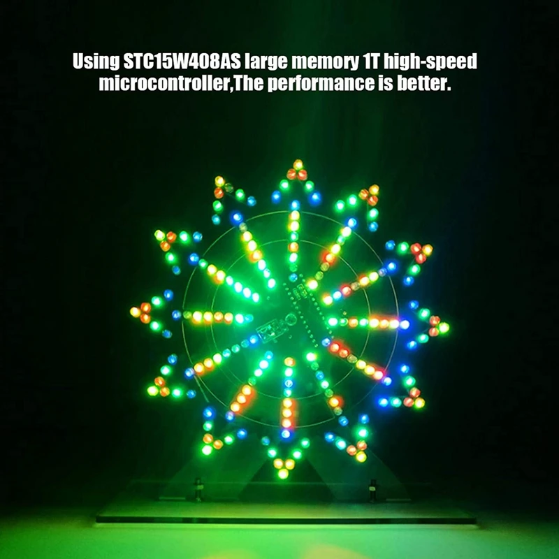 DIY LED Ferris Wheel Colorful Flash Plug-in Kit for Electric Rotating with 12X12 Dot Design | Дом и сад