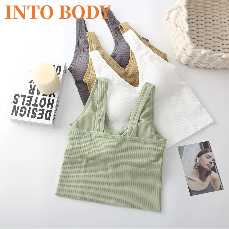 

Кроп-Топ женский бесшовный, пикантная майка, удобное бесшовное нижнее белье, без рукавов