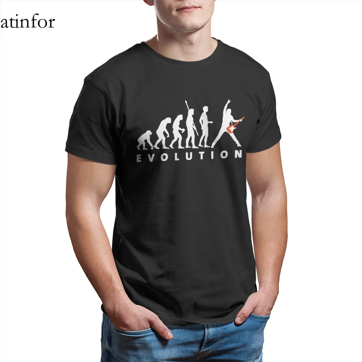 

Футболка evolution guitar more player Модные топы на заказ 4XL 5XL 6XL мужская одежда в стиле ретро 16272