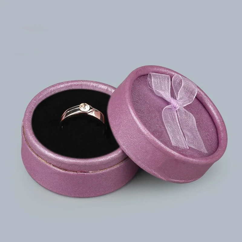 

Wholesale Small bow knot box round ring box ear ewelry packing box Gift bags