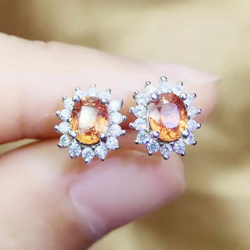 

PER JEWELRY NATURAL REAL CITRINE STUD EARRING 1.3CT*2PCS GEMSTONE 925 STERLING SILVER FINE JEWELRY FOR MEN OR WOMEN Q204241