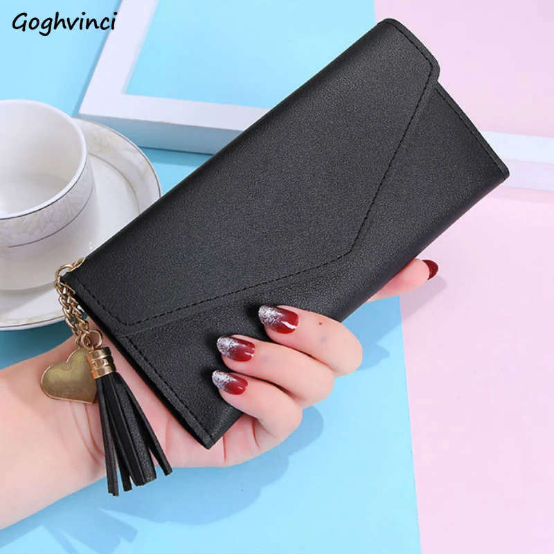 Кошелек женский из искусственной кожи с кисточками Длинный кошелек в Корейском