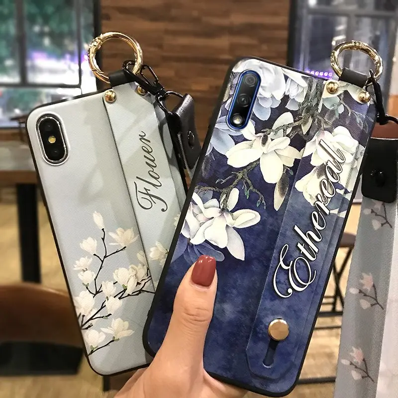 Чехол для телефона Huawei Honor 9X с тонким окрашенным цветком ТПУ Силиконовый