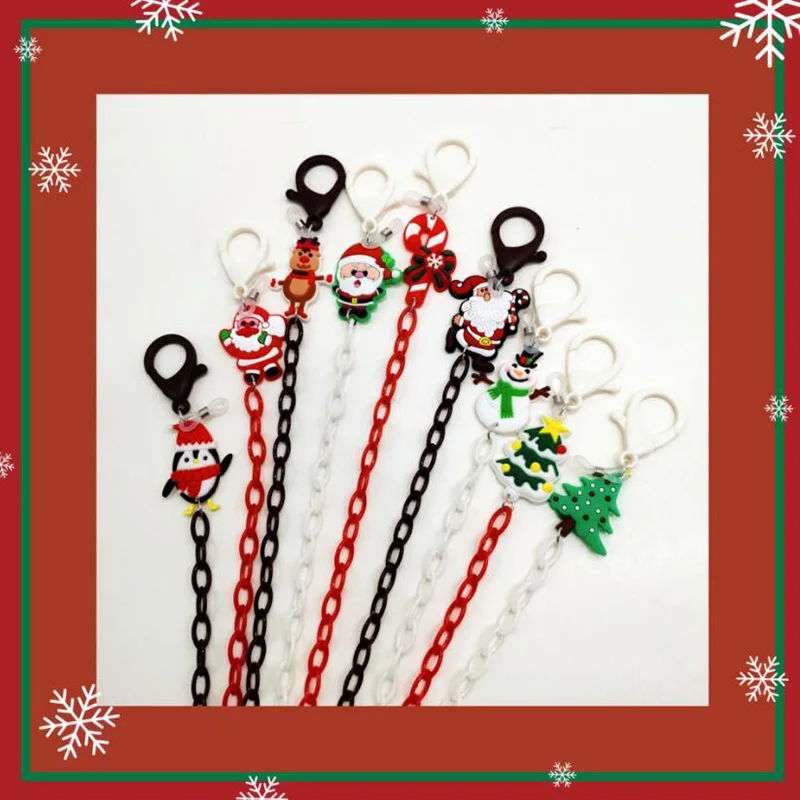 

Fashion Acrylic Glasses Mask Chain for Children Girls Christmas Tree Santa Claus Pendant Mask Strap Glasses Cord Eyewear Decor