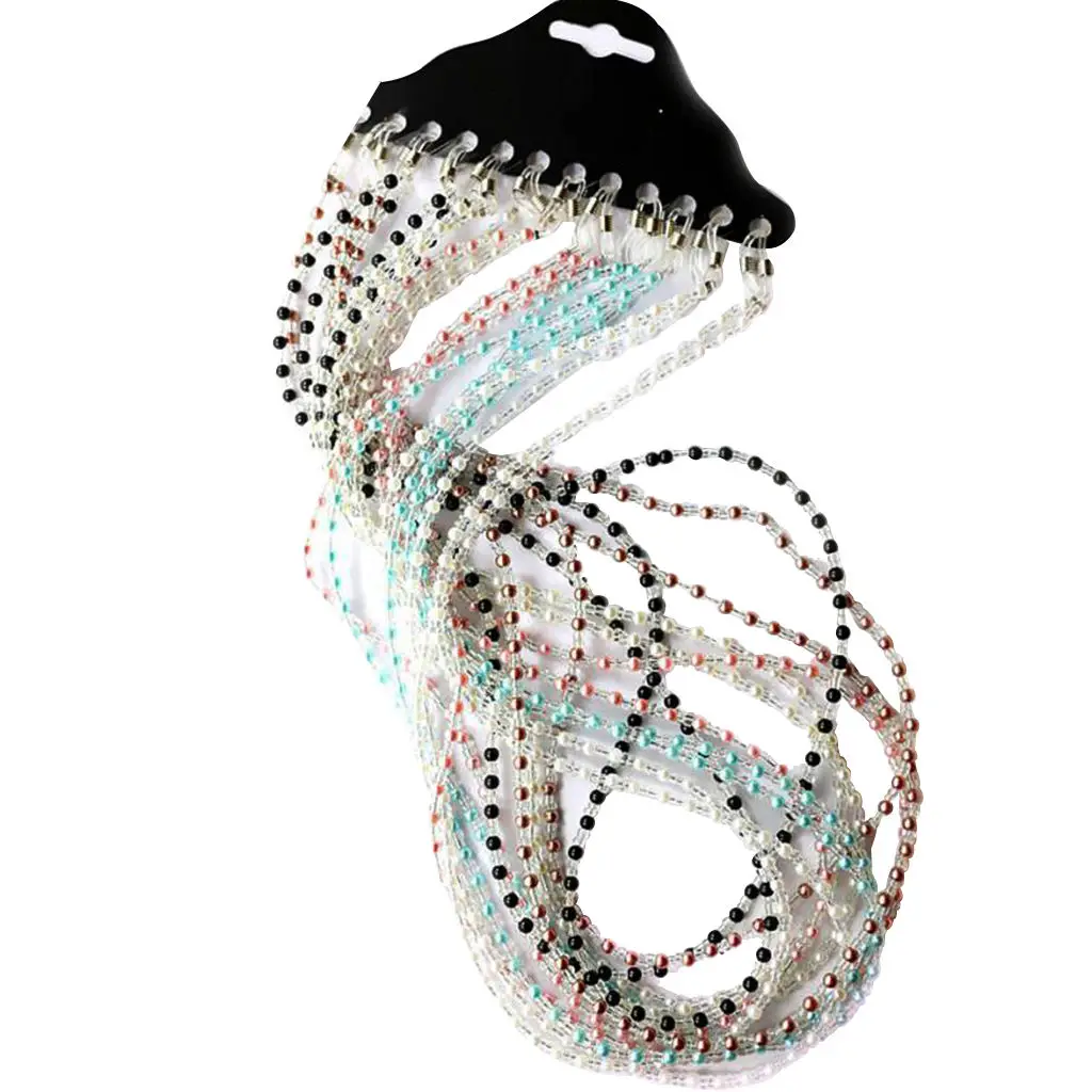 

12x Crystal Beaded Chain EyeGlasses Sunglasses Holder Spectacles Strap 60cm