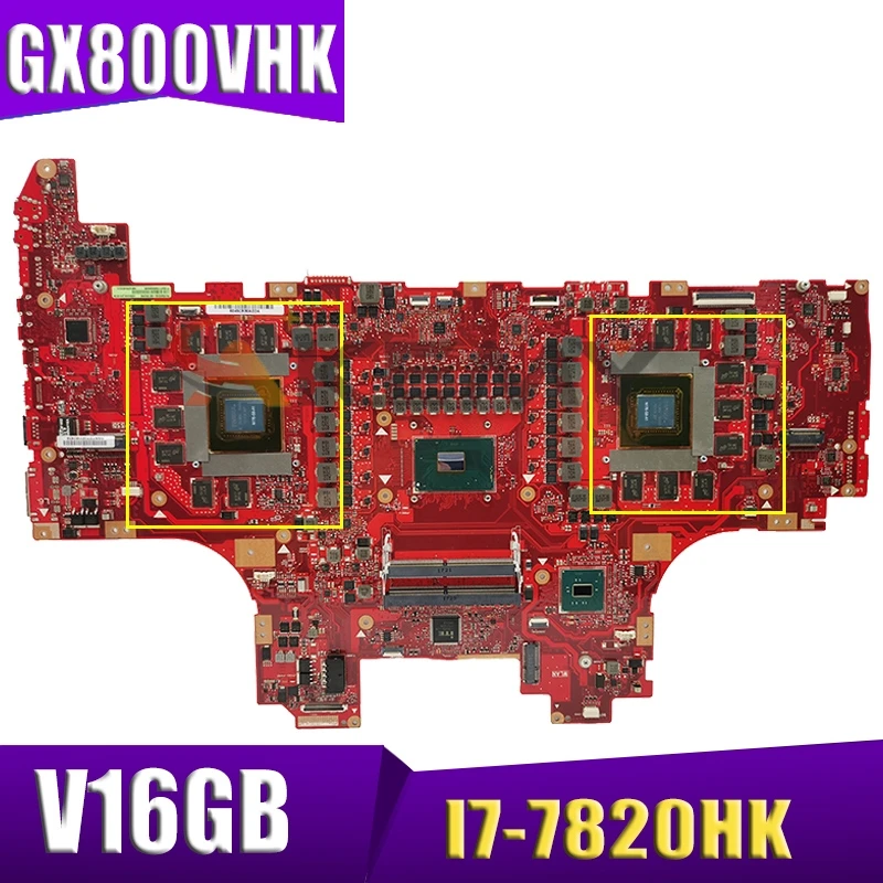 GX800VHK Motherboard I7-7820HK CPU GTX1080 16GB video card For ASUS ROG GX800 GX800VH GX800VHK Laptop Mainboard Test 100%