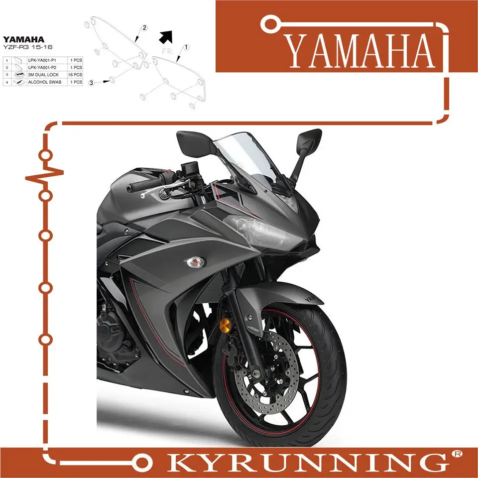 Teng поклонение для YAMAHA YZF R3 R25 YZFR25 2015 2018 мотоциклетная фара Защитная крышка Щит
