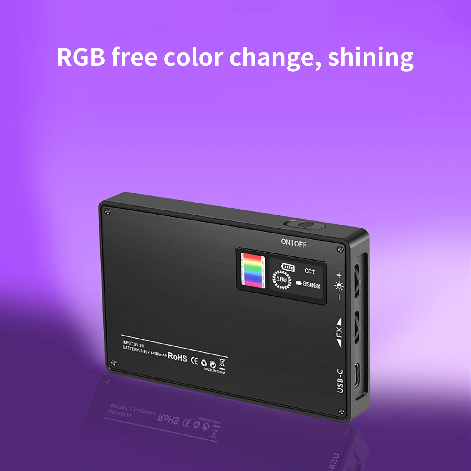 

RGB 2500K-8500K Photographic Lighting Rechargeable 360 Full Color LED Video Light with 12 Light Effects for Camera Shooting