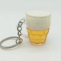 new simulation bear cup pendant plastic diy key chains fit for carbags fashion acrylic charm key ring one piece y15801