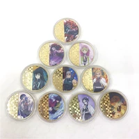 10 types select japan anime demon slayer gold coin kamado tanjirou 10000 yen 24k coin for gift kimetsu no yaiba souvenir