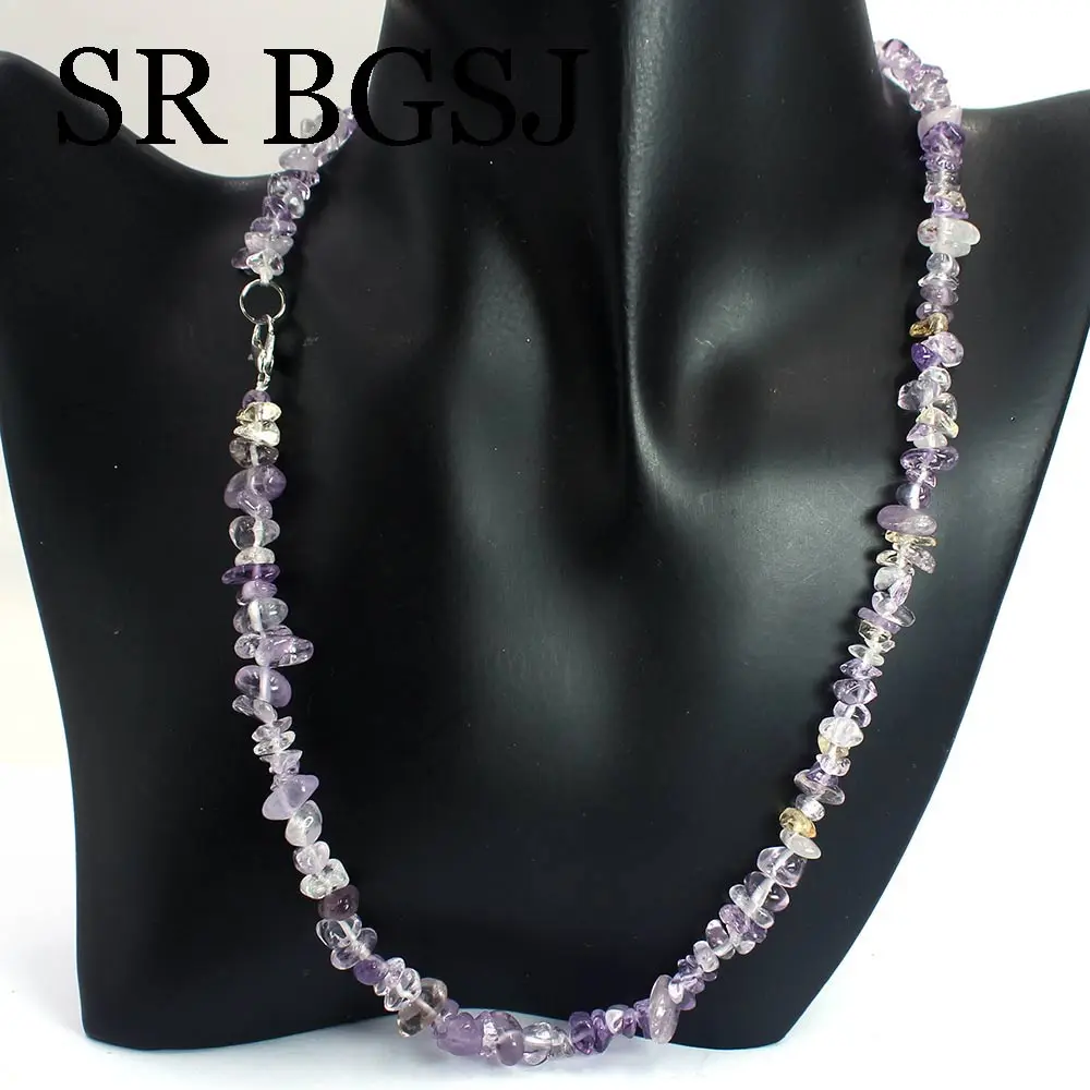 

Free Shipping 6-8mm Natural Ametrine Gems Chips Stone For Female Jewelry Chokers Necklace 18inch