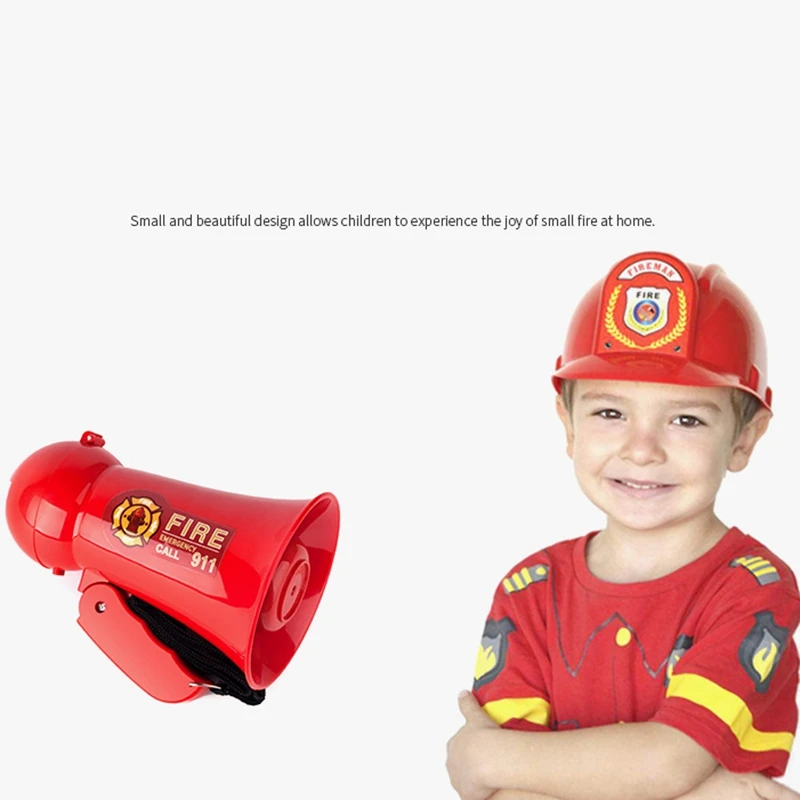 

Portable Kids Megaphone Speaker Pretend Play Kids Fireman Megaphone Mini Bullhorn with Siren Sound Handheld Mic Toy