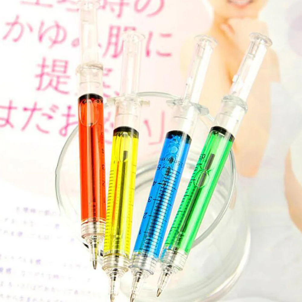 

15PCS Needle Tube Ballpoint Pen Creative Shape Point Pen Funny Stationery Supplies Lovely Students Point Pen for Home