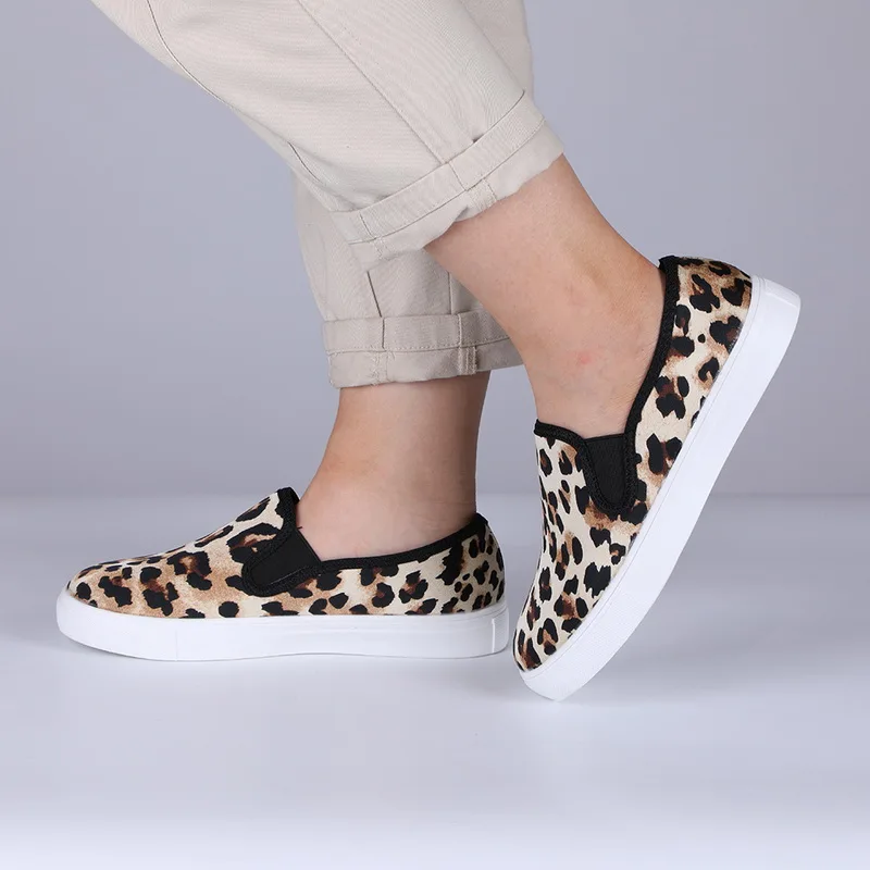 Leopard B Puimentiua; женская повседневная обувь на плоской подошве; женские износостойкие кроссовки; дышащие прогулочные слипоны; эспадрильи; удобные кроссовки - Color: Leopard B