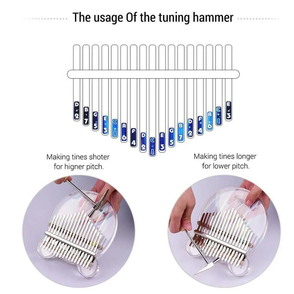 

17 Key Pink Crystal Transparent Thumb Piano Acrylic Africa Sanza Mbira Finger Piano With Stickers Kalimba Case Christmas Present