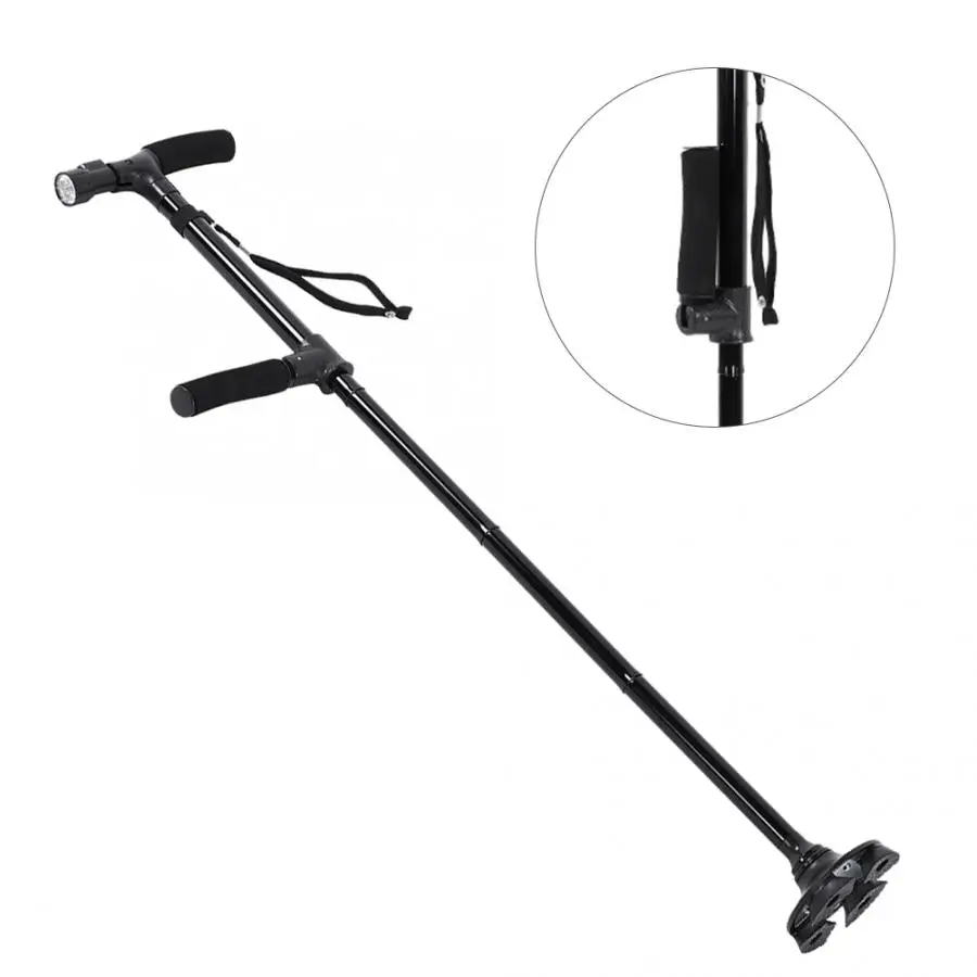 Складные телескопические складные трости со светодиодной подсветкой легкие