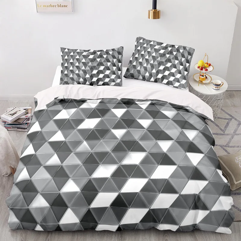 

3D Printing Hexagon Pattern 200200 Duvet Cover Set With Pillowcase, 240220 Quilt Cover,Black Extra Large Duvet Cover