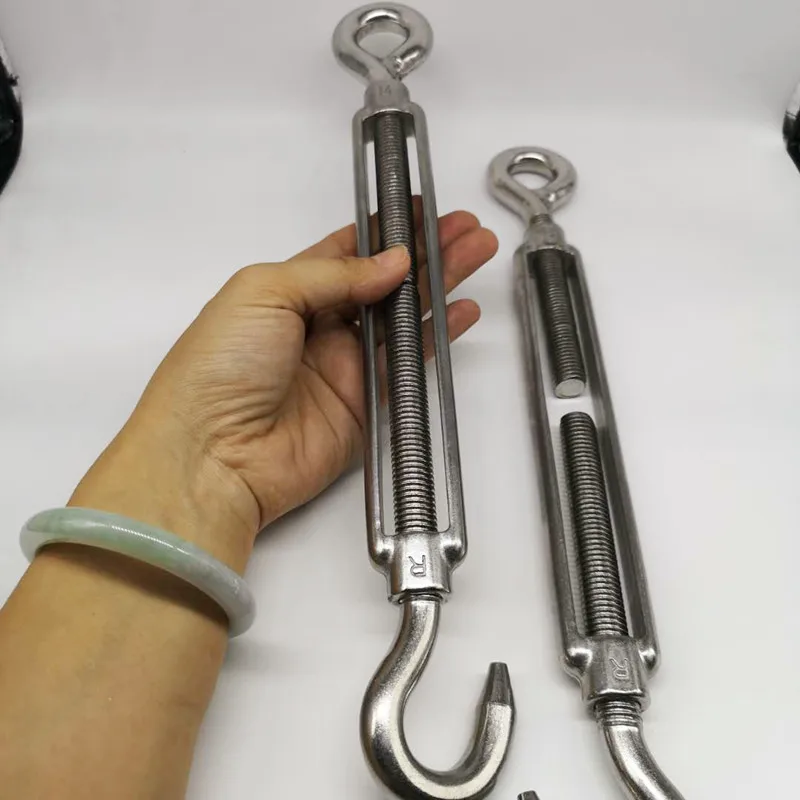 

2pcs M14 Hook and Eye Open Turnbuckle 304 Stainless Steel With Working Magnet