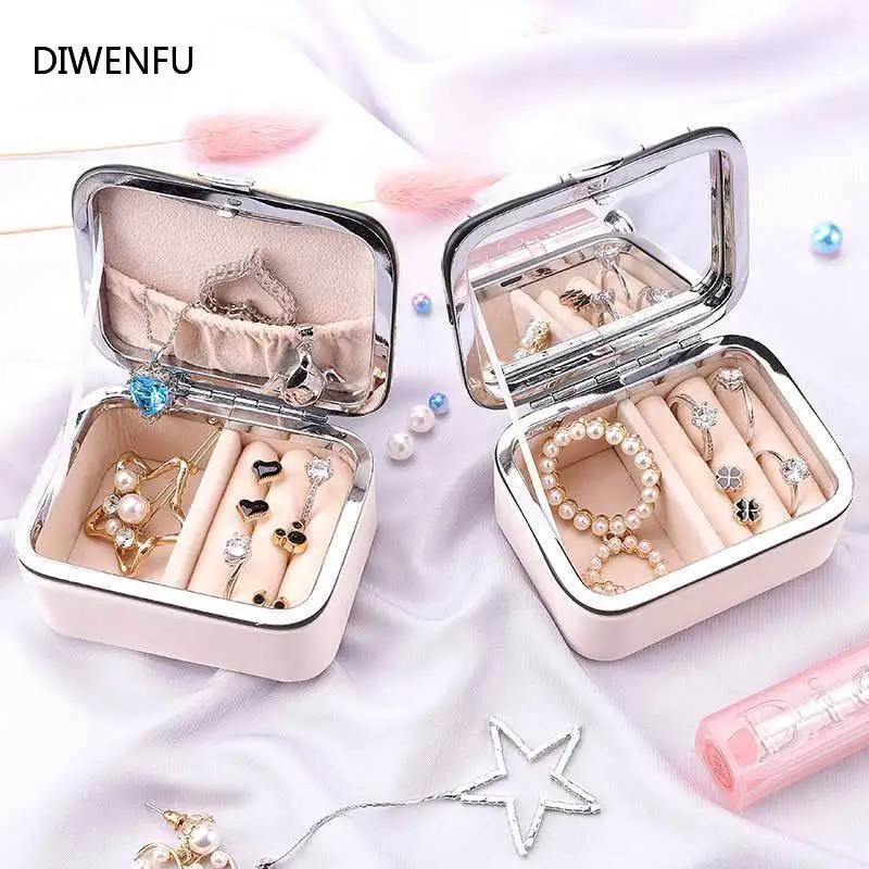 

Шкатулка для ювелирных изделий, изящный розовый бокс сплошного цвета для колец, сережек, подвесок, многофункциональная симпатичная романти...