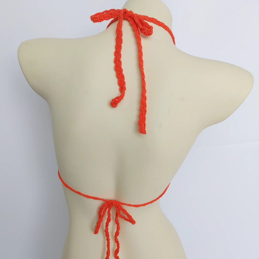Цельные бикини купальник Mujer крючком красный верх купальника Knit Sexy Бикини Для женщин купальный бюстгальтер большой женский купальный костюм S-XL