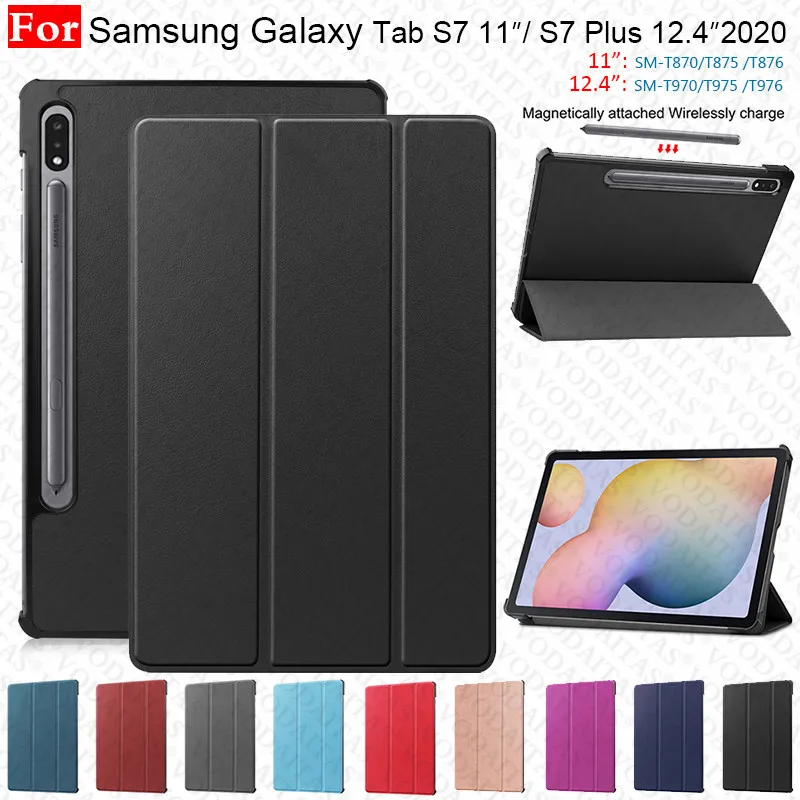 

Флип-чехол для планшета 2020 Samsung Galaxy Tab S7 11 T870 T875 чехол-подставка Samsung S7 Plus 12,4 T970 T975 Магнитный чехол из искусственной кожи