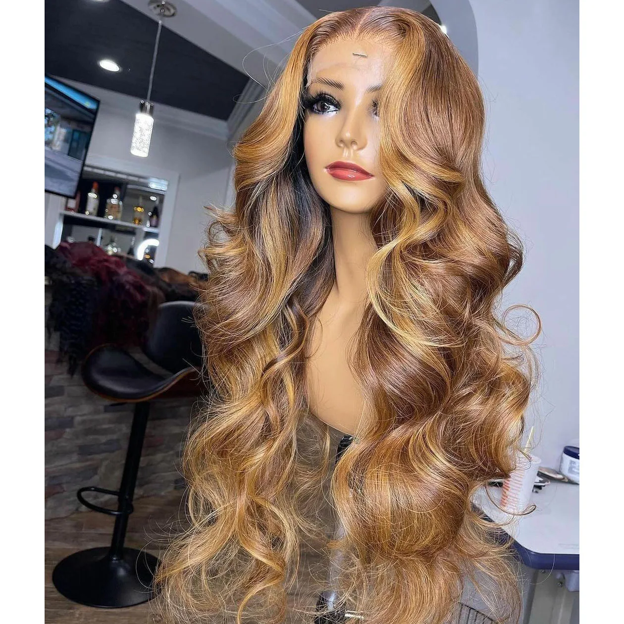 

Long Body Wave Highlight Blond Middle Part Remy Human Hair Lace Frontal Wigs With Baby Hair 13x4 13x6 Lace Wig For Black Women