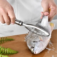1pc fish skin brush stainless steel scraping fast remover cleaning peeler scraper fish bone tweezers kitchen accessorie
