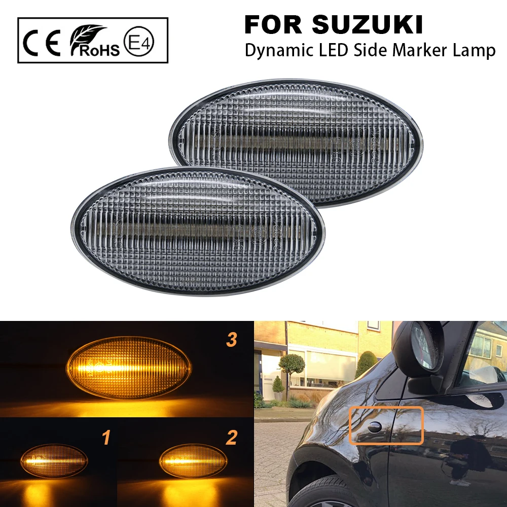 

LED Dynamic Side Marker Light Turn Signal Lamp For Suzuki Grand Vitara Splash Swift SX4 Jimny Arena Opel Agila Mk2 Fiat Sedici