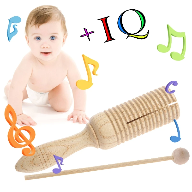 

Single Wooden Agogo Guiro Tone Block Percussion with Beater Musical Toy kid Gift Wholesale Dropshipping