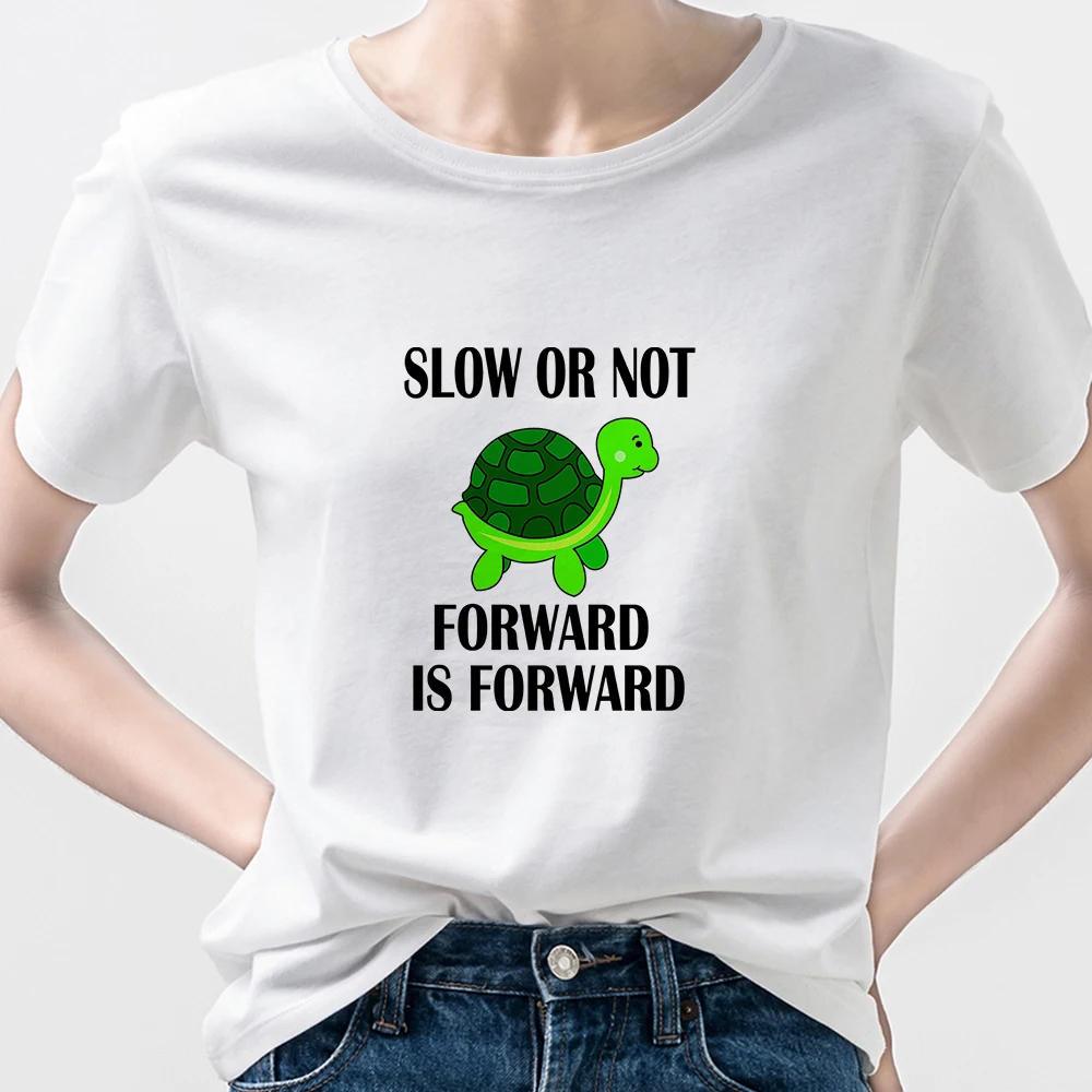 

Tortoise Slow or Not Forward Is Forward Womens Clothing for t Shirt Vintage Harajuku 90S Ropa Aesthetic Riverdale Streetwear
