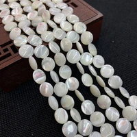natural shell loose beads strand flat round shape mother of pearl beads diy for making necklace 10mm size jewelry accessories