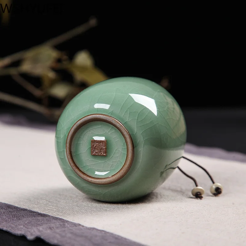 Новый Longquan Celadon чайная банка с крышкой Переносной Контейнер для хранения