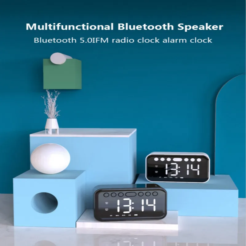 Беспроводные Bluetooth-колонки с будильником светодиодсветодиодный цифровые часы