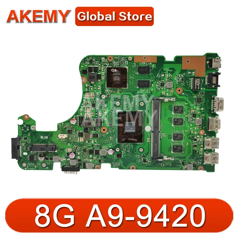 

Новая материнская плата для ноутбука AKEMY X555QG для ASUS X555Q X555B X555BP K555B A555B K555Q оригинальная материнская плата 8 ГБ-RAM A9-CPU R5-M420