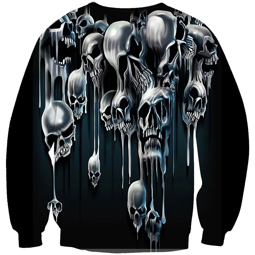 

New Arrival Mens Halloween Hoodies Grey skull Painting Harajuku Floral Casual Sweatshirts 9 Patterns
