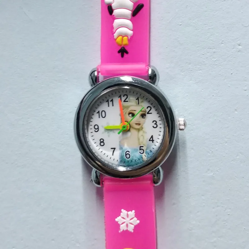 Новые 3D аниме мультфильм Силиконовые Барби принцесса детские часы модные