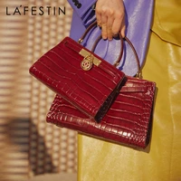 lafestin 2021 new womens messenger handbag fashion retro shoulder bag atmospheric platinum bag crocodile leather underarm bag