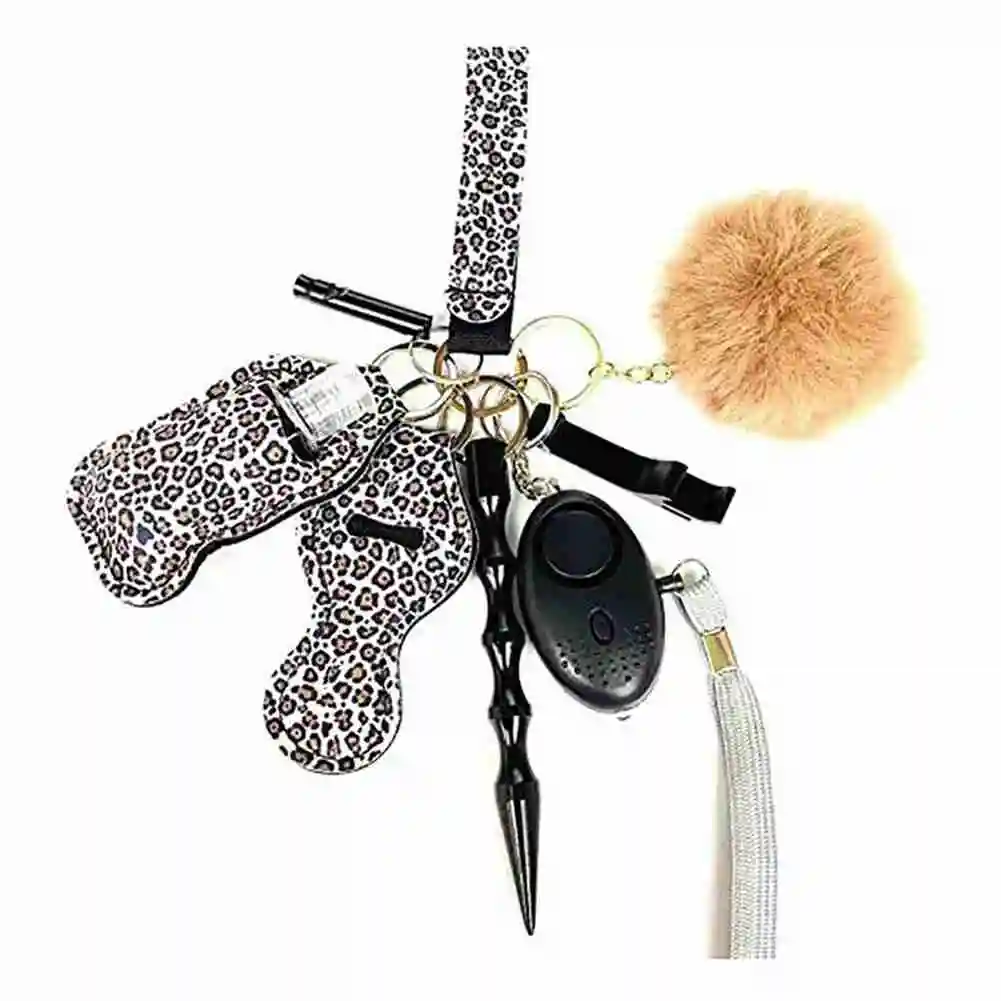 

9pcs/set Security Alarm Cute Mini Product Multi-function Keychain Women Girl Safety Outdoor Supplies Accessories