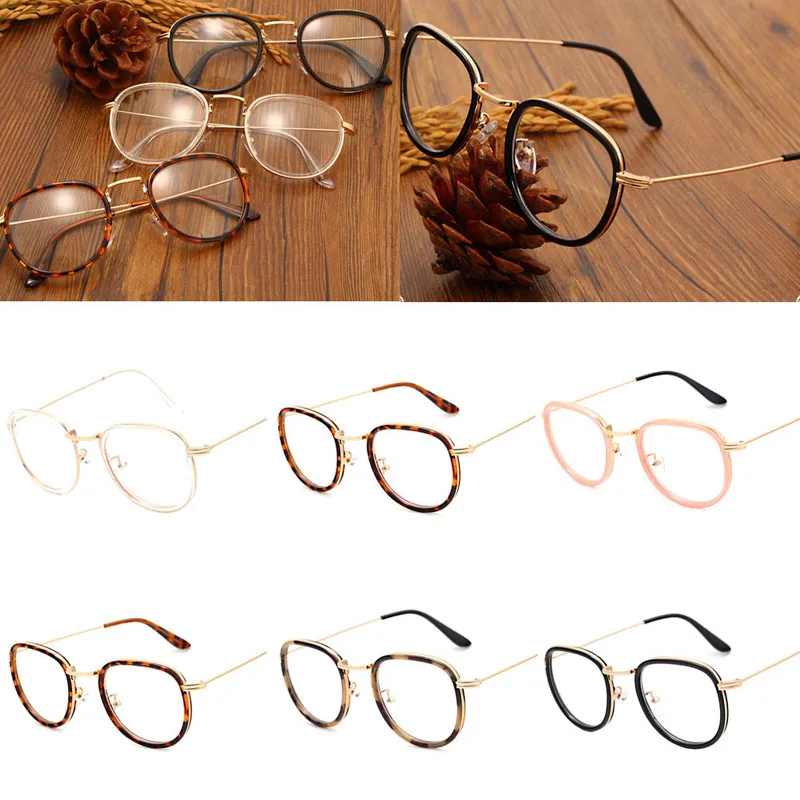 

Vintage Men Women Eyeglass Round Frame Clear Full Rim Spectacles Eyewear Optical